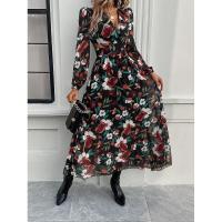 Vestido bohemio de manga larga para mujer, elegante cuello en V para vacaciones, 2025 - details 9