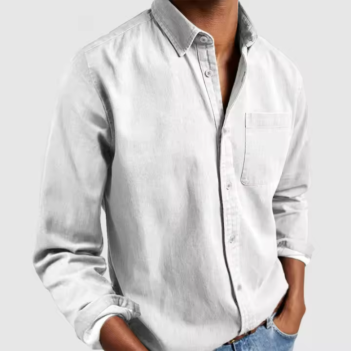 Camisa Hombre primavera-verano casual minimalista Camisa informal de otoño para hombre, camisa con cuello vuelto, a la moda, para exteriores - 1