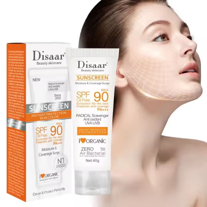 Crema solar blanqueadora para el cuerpo y la cara, crema protectora solar SPF 90, crema protectora para la piel, antienvejecimiento, control de aceite, cuidado de la piel hidratante - 1