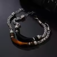 Pulseras Hombre de Acero Titanio y Ojo de Tigre, Diseño Industrial con Piedras Naturales, Joyería Masculina Atrevida, Regalos para Hombre 2025 - details 4