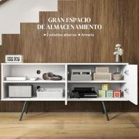 Mueble Moderno para Televisor de 65 Pulgadas Estante Abierto con 2 Estantes y 1 Ajustable Blanco - details 2