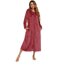 Bata holgada de lana para mujer, ropa de casa cálida - details 2