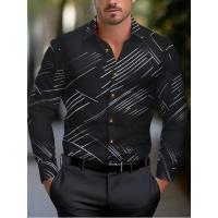 Camisa de traje rosa negro blanco casual al aire libre color sólido rayas cómodo solapa suave tops de hombre Oficina de talla grande 2024 - details 10