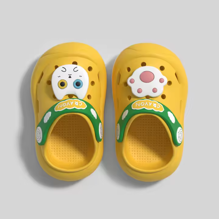 Zapatos de agujero de gato de dibujos animados, zapatillas antideslizantes de suela blanda para bebé, playa, bebé, niños, zapatillas frías - 1