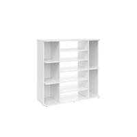 Armario para Zapatos con 3 Compartimentos Zapatero con 3 Niveles Blanco Ajustable-Entrada de Puerta Pasillo Sala de Estar Dormitorio 60 x 24 x 120 cm LBC03WT, Madera de ingeniería - details 9