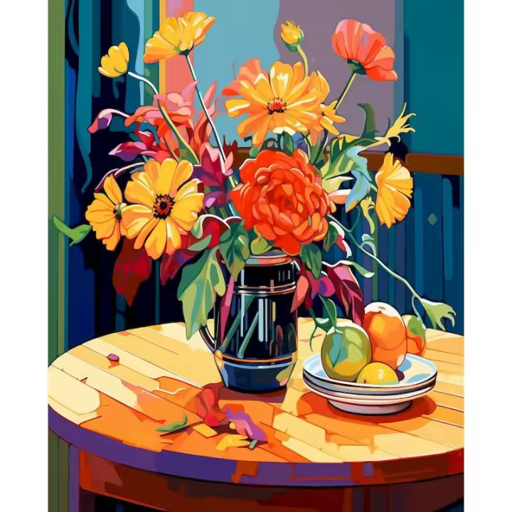 RUOPOTY-pintura por números de flores y frutas, decoración de pared para sala de estar, pintada a mano - 1