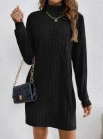 Vestido de Punto de Moda Invernal Cuello Redondo, Manga Larga, Comodidad Suelta para Mujeres - details 6