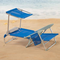 Silla de playa plegable y reclinable con parasol Aktive, antivuelco, con cojín y asa de transporte, peso máx. 110Kg, 47x43x67cm - details 4