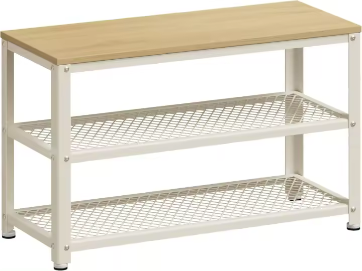 Banco Zapatero con Banco Organizador de Zapatos con 2 Estantes Tamaño 30 x 73 x 45cm - 1