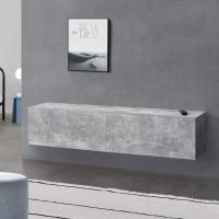 Mueble de TV de pared Evaton de 140 x 33 x 30 cm, mesa de centro flotante, consola de pared blanca de alto brillo. - details 29