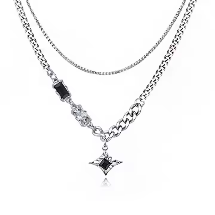 Cadena cubana de acero inoxidable para hombre, collar grueso de 40-50cm de longitud, estilo Hip Hop, Miami - 1