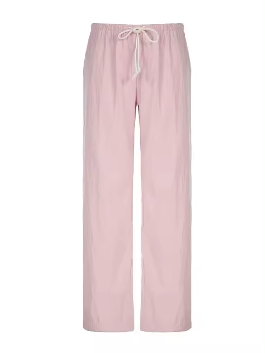 Pantalones de Pierna Recta Tejidos Casuales Cintura Baja, Perchas, Estilo Baggy para Mujeres - 1
