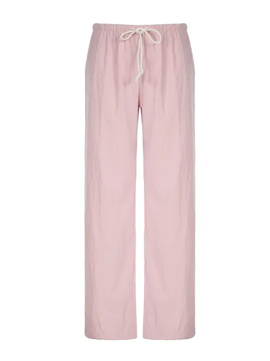 Pantalones de Pierna Recta Tejidos Casuales Cintura Baja, Perchas, Estilo Baggy para Mujeres - 1