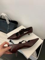 Zapatos Mary Jane con punta francesa, boca poco profunda, estilo retro, tacón delgado, para la noche, con detalles metálicos y florales. - details 5
