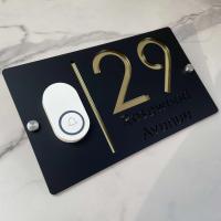 Placa de Dirección de Casa Moderna de Acrílico Gris Brillante Personalizada para Decoración de Pared Ideal para Meubles y Hardware - details 18
