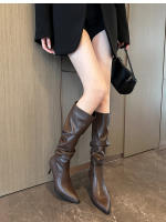 Nuevas botas de tacón fino para hombre pequeño pero botas de moda hasta la rodilla botas de mujer - details 17