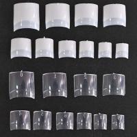 500 unids/bolsa punta cuadrada corta hecha en Francia que cubre 10 (0-9) uñas acrílicas artificiales transparentes/naturales VA-0 - details 0
