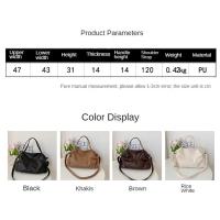 Bolso De Hombro Negro Grande Para Mujer, Bolso De Compras Grande, Bolso Cruzado De Cuero Suave De Alta Calidad Y Color Sólido, Bolso De Viaje Para Mujer - details 0