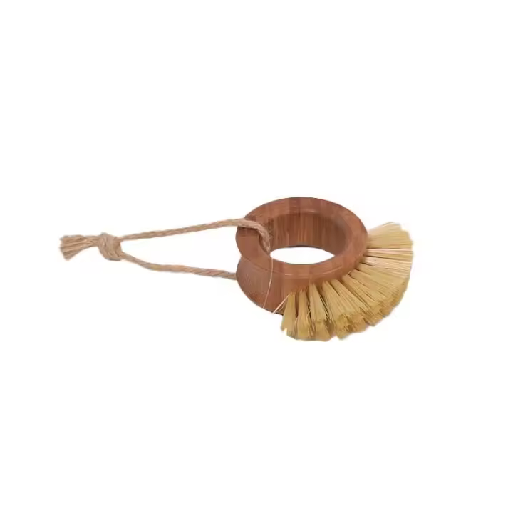 Diseño de disco de cerdas de coco 2 en 1, utilizado para el cuidado de ollas de fondo plano en el hogar, cepillo de limpieza de frutas y verduras de doble propósito - 1