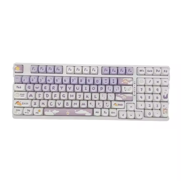 68 lindo MOA altura púrpura cambio gradual conejo sublimación caliente keycap pequeño conjunto completo 87 mecánico 61 teclado 98 para 104 (teclado no incluido) - 1