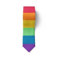 Corbata informal de 8cm con diseño de arcoíris, corbata estrecha, suave y colorida, ajustable, atada a mano, para hombre, Unisex - details 13