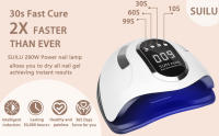 Lámpara de uñas UV, lámpara de gel UV LED de 280 W, 4 configuraciones de temporizador, lámpara de curado de gel profesional, luz de esmalte de gel, con 66 cuentas de lámpara, para herramientas de arte de uñas de salón en casa (blanco) - details 0