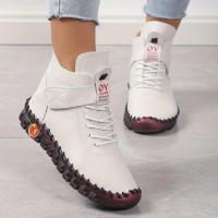 Botas gruesas de piel para Mujer, zapatos cortos de cuero, Botas de nieve impermeables, invierno, 2023 - details 2