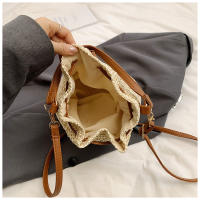Bolso de paja tejido hueco, bolso de cubo, bolso de playa, bolso de hombro casual, bolso de moda, bolso de mujer - details 1