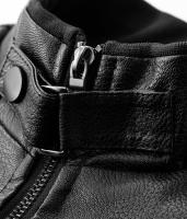Nuevos hombres Retro sólido Tops Otoño Invierno moda cuello alto abrigo a prueba de viento al aire libre suelta versátil comodidad chaqueta de cuero hombres - details 5