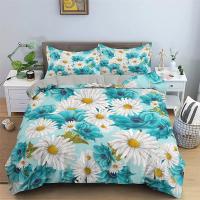 Cubierta de Edredón con Estampado Floral Duvet King Set de Ropa de Cama Suave Microfibra con Patrón Geométrico Funda de Cojín con 2 Fundas de Almohada - details 10