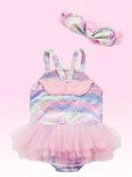 Traje de baño para bebé Falda de princesa Bikini estilo sirena ángel para niños - details 0