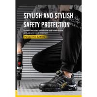 Zapatos De Seguridad Para Hombre Con Botones Giratorios Y Punta De Acero Indestructibles Antipinchazos Y Con Almohadilla De Aire Botas De Trabajo Con Suela De Goma Material De Tela Y Algodón - details 4