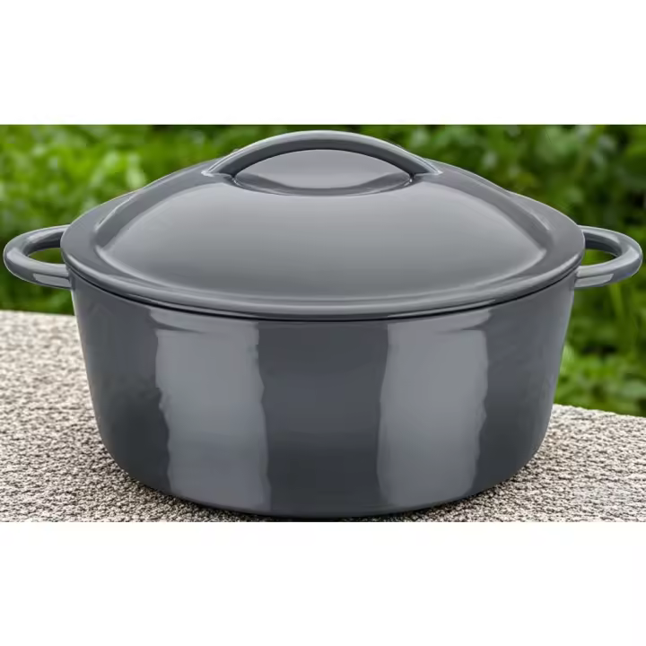 Olla de Cocina, Gris, 24 x 10 cm, 4 l, Hierro Fundido - 1