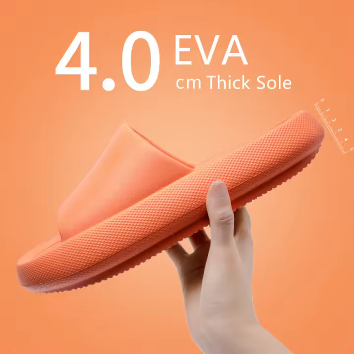 Zapatillas de suela gruesa para hombre y mujer, sandalias suaves de EVA, para el hogar Chanclas de playa, antideslizantes, talla grande 36-45 - 1