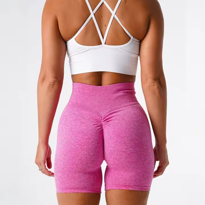 Pantalones cortos de LICRA sin costuras para mujer, Shorts elásticos para Fitness, transpirables, levantamiento de cadera, ocio, deportes, correr, novedad - 1