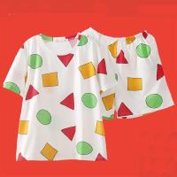 Pijama Sin Chan para hombre, Pijama Sinchan de algodón, conjuntos cortos de verano, pijamas japoneses para parejas, ropa de dormir para hombre y mujer 2024 - details 0