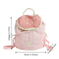 Mochila con cordón de fresa de Color dopamina, mochila de nailon de fruta impermeable de estilo coreano, mochila de viaje de gran capacidad - details 0