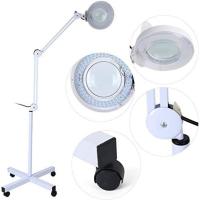 Lámpara LED de suelo estética lupa con iluminación cosmética 8 dioptrías aumento lupa brazo ajustable giratoria lámpara con ruedas, fluorescente salon Spa lectura Reparación Trabajo - details 2