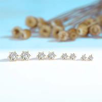 Pendientes de Moissanita de Oro Amarillo 18K Brillante D VVS1 Monolito para Mujeres - details 1