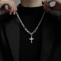 Collar de Cruz de Equator para hombre, colgante versátil de marca avanzada de moda Hip Hop - details 2