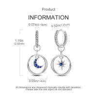 Pendientes coloridos de plata de circonio, cruz, calavera, torre de hierro, pluma estilográfica, taza de café, estrellas, regalos de mujer, joyería de boda - details 15