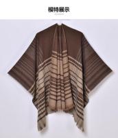 Nueva capa cálida exterior de talla grande y gruesa para damas con chal grande dividido con borlas a cuadros de línea clásica - details 4