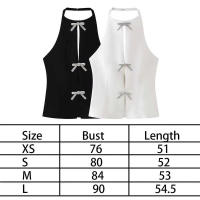 Tops de diamantes de imitación para mujer sin mangas con corte blanco y negro - details 0