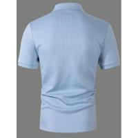 Temu Shein Camiseta para hombre Camisa con cuello Verano Color sólido Manga corta - details 10