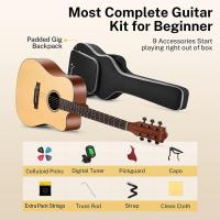 Guitarra Acústica de Adulto Guitarra Cutaway 4/4 Kit Dreadnought 41 Pulgadas de Principiante con Cuerde Afinador Cejilla Sunburst - details 25