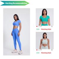 Leggings de cintura alta para fitness, pantalones de yoga elásticos para mujer, ropa deportiva, leggings ajustados para fitness - details 0