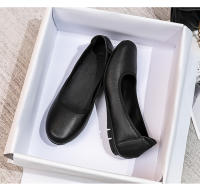 Zapatos de trabajo de mujer negros de suela suave, zapatos profesionales de cuero para trabajo, entrevista, asistente de vuelo, zapatos cómodos antideslizantes, hotel de suela plana, zapatos de herramientas - details 10