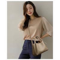 Cuero suave bolso de las mujeres bolso cesta de verduras de las mujeres bolso de hombro de alta gama crossbody atmósfera versátil cubo hombro - details 12