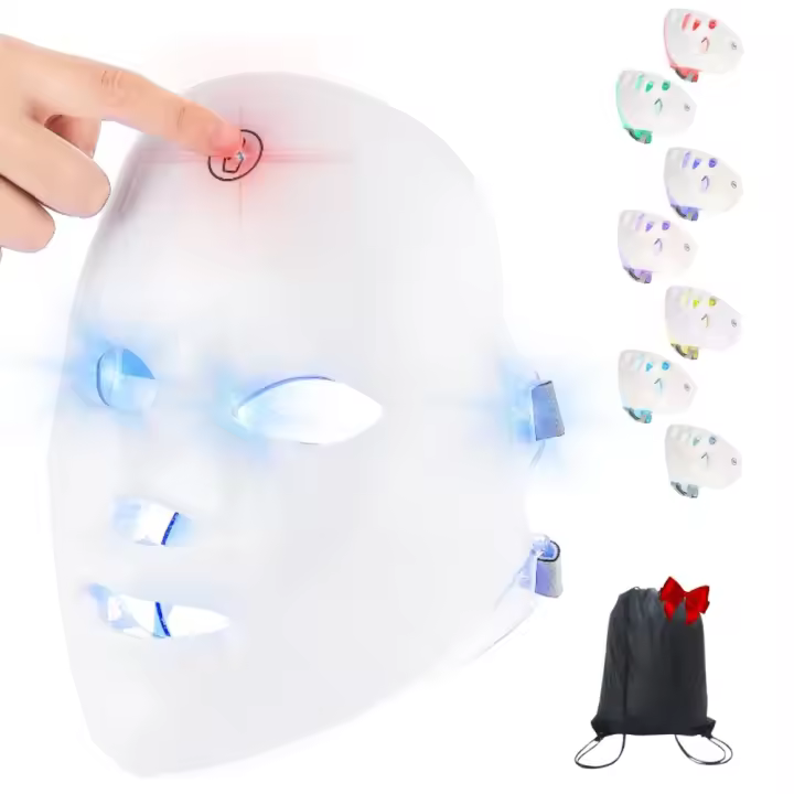 Máscara Facial Led para Terapia De fotografía, Dispositivo Regenerador inalámbrico De 7 Colores, Equipo De Rejuvenecimiento De La Piel - 1