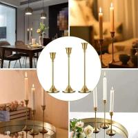Los portavelas de mesa de metal elegantes Vintage de 1 ud./3 uds. Se utilizan para bodas, Acción de Gracias, Navidad y decoración de hoteles - details 0
